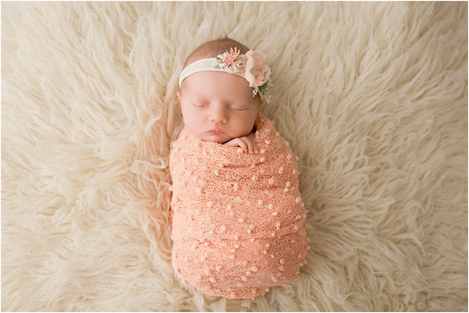 Baby girl with peach styling
