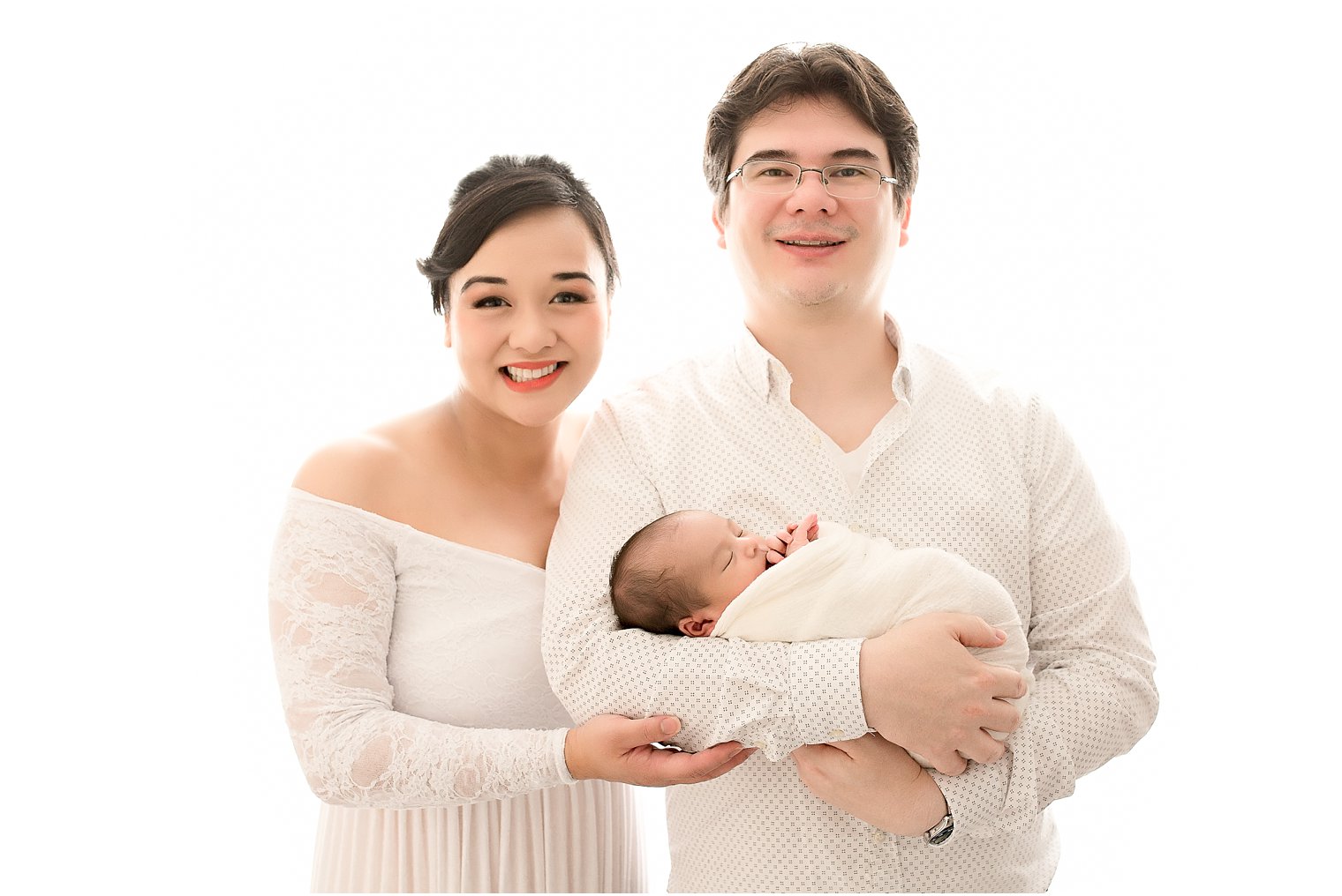 Backlit newborn and family photos