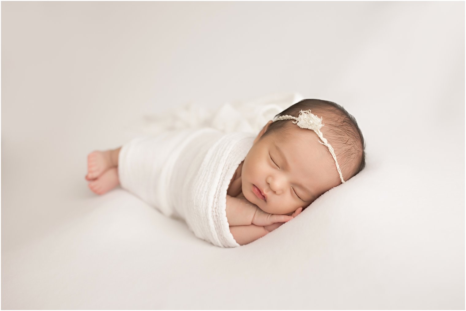 An all-white newborn session in Princeton, NJ