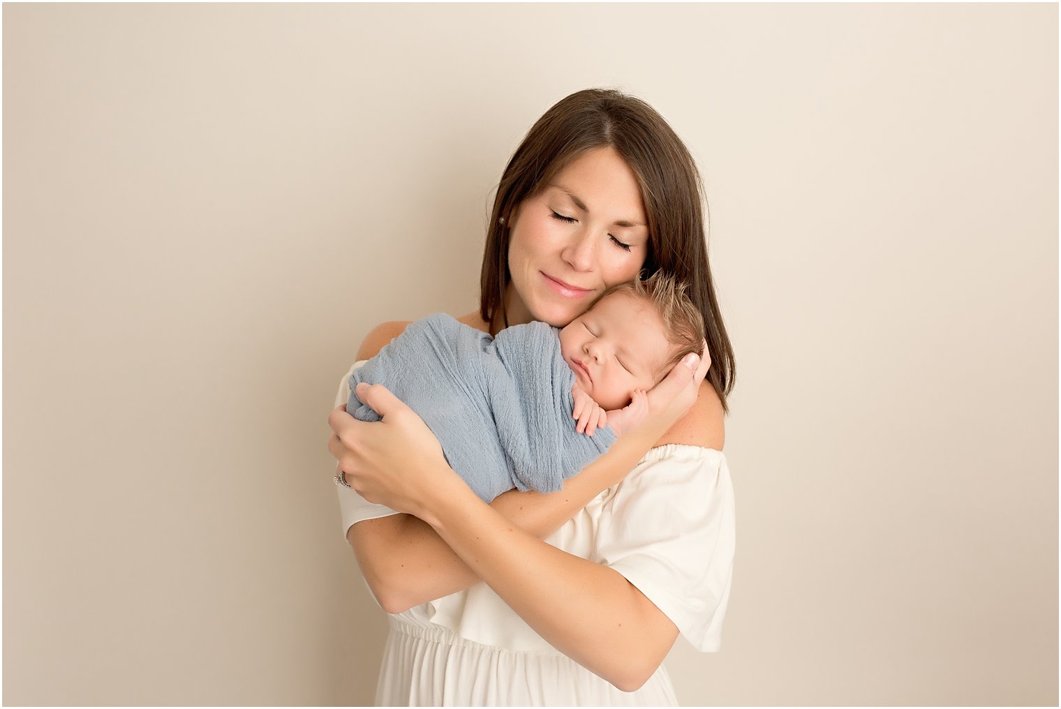 Mother and son newborn photo