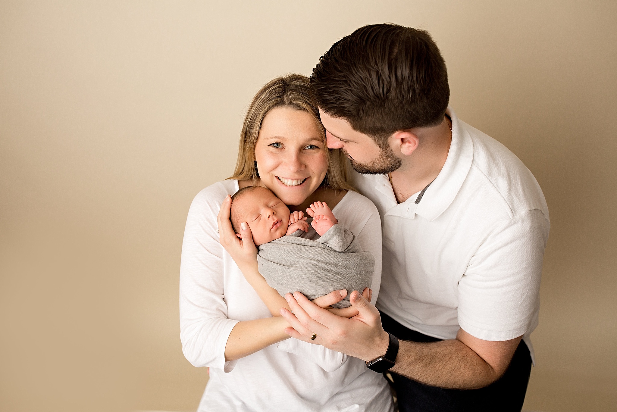 new family during newborn session