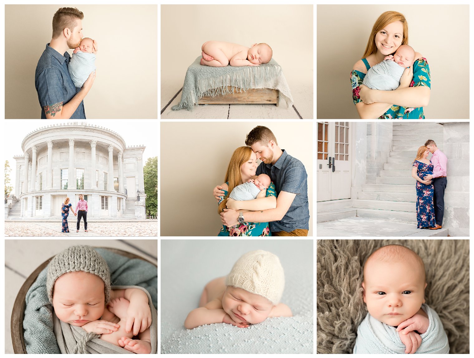 Photos of Philadelphia PA maternity session and South Jersey Newborn Session