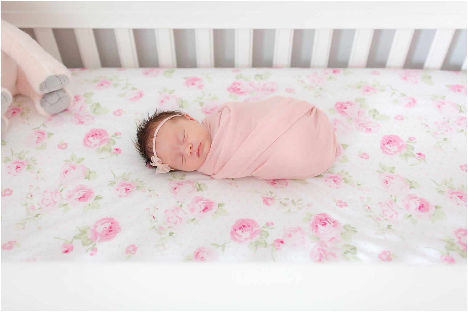 newborn girl during in-home lifestyle session 
