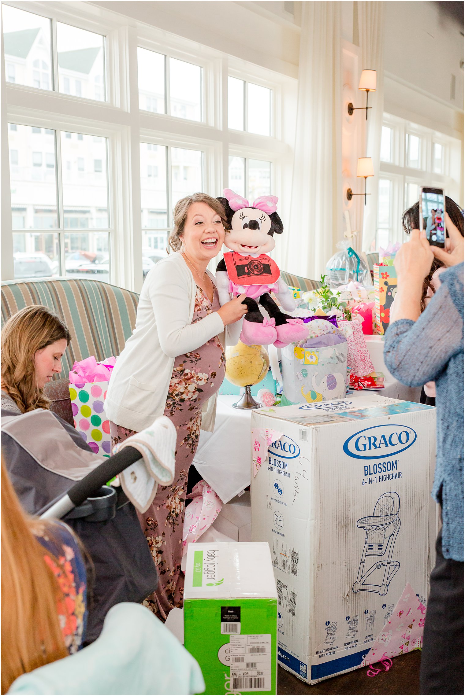 candid photo at baby shower