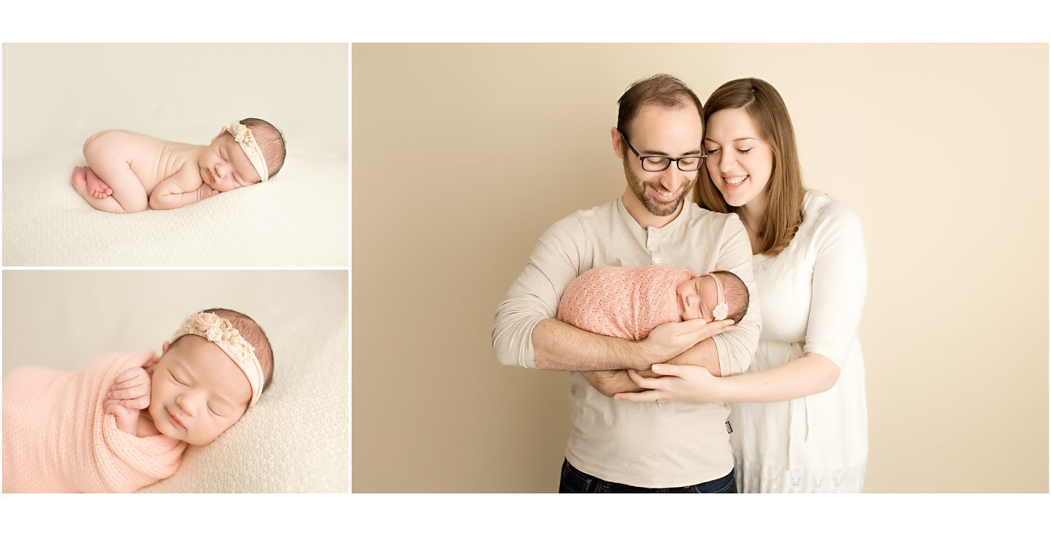 Newborn session with pinks and creams | Idalia Photography