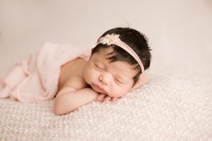 baby girl sleeping during NJ newborn session