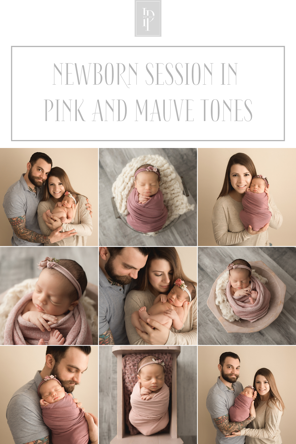 Sonia's newborn session in pink and mauve tones